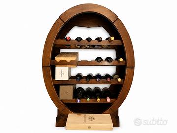 Portabottiglie a botte in legno