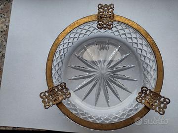 posacenere vintage cristallo molato decoro astella