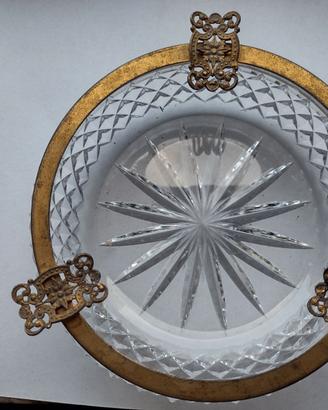 posacenere vintage cristallo molato decoro astella