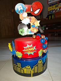 torta scenografica supereroi