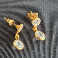 Orecchini Oro con Pietre Trasparenti