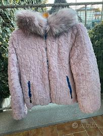 Giacca con pelliccia rosa