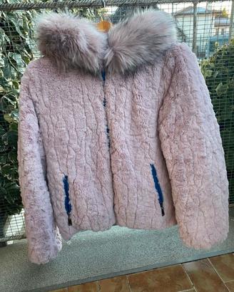 Giacca con pelliccia rosa