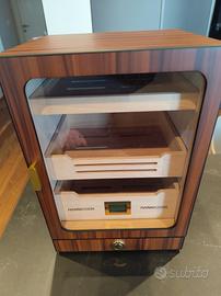 humidor per sigari  con anta in vetro led display 