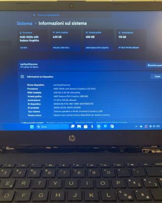 HP 14s-AMD 3020e-4GB RAM-SSD 128GB