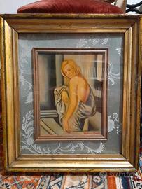 Ritratto femminile vintage con cornice antica