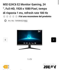 MSI G24C6 E2 Monitor Gaming, 24 nuovo