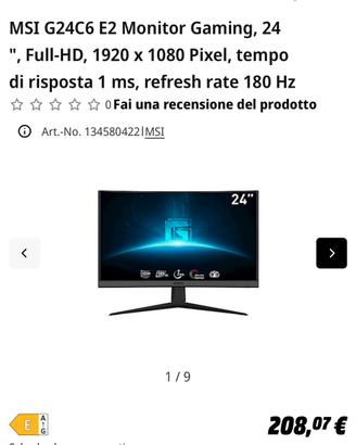 MSI G24C6 E2 Monitor Gaming, 24 nuovo