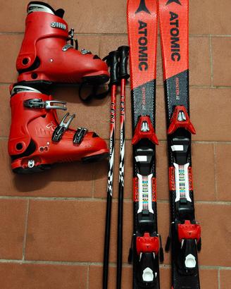 sci bambino atomic + racchette + scarponi roces