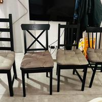 3 Set Sedie Ikea Legno Nero