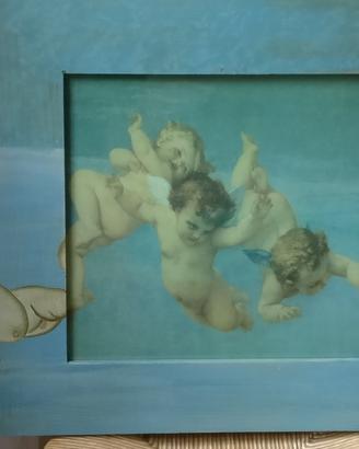 GRANDE Quadro dipinto mano su legno cm.41x43