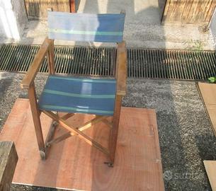 SEDIA VINTAGE TIPO REGISTA IN LEGNO CHIUDIBILE