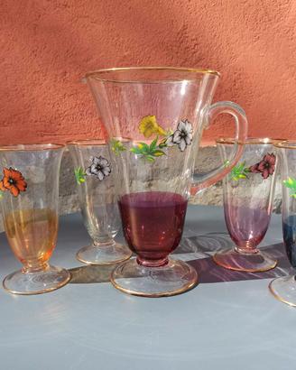 servizio the/limonata caraffa+bicchieri vintage