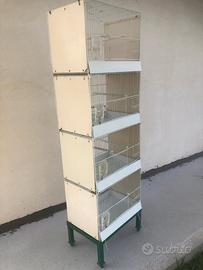 Carrello 4 Gabbie con Casetto