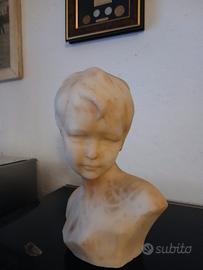 busto di bambino marmo vintage