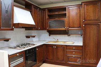 Cucina componibile angolare noce scuro