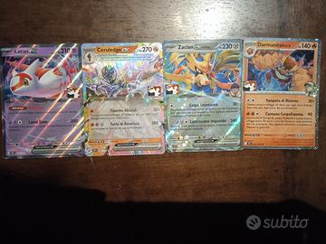 LOTTO 4 CARTE POKÉMON RARE 