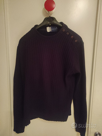 Maglione uomo leggero blu scuro tg.S cotone botton