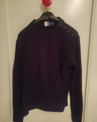 Maglione uomo leggero blu scuro tg.S cotone botton
