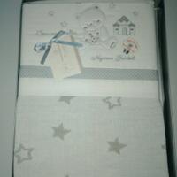 set lenzuola lettino con sbarre e copertina 