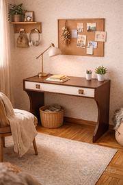 Scrivania/consolle vintage in legno anni ‘60