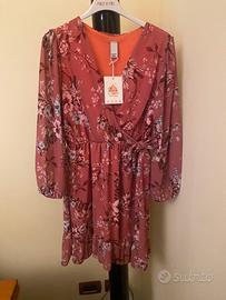 Vestito nuovo viscosa fiorato misura unica