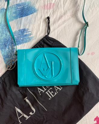 Borsetta in vernice turchese Armani Jeans