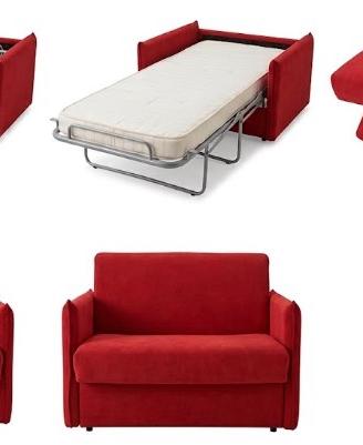 Poltrona letto singola rossa materasso confort 14