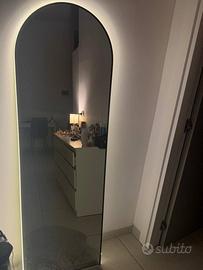 Specchio da Terra Arco con Luce LED 160x50 cm