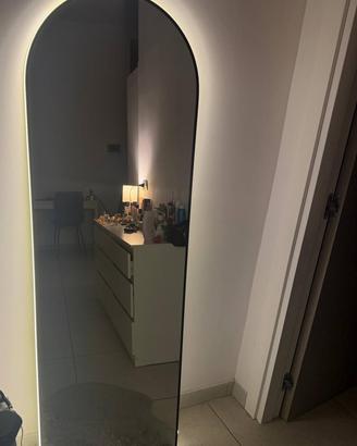 Specchio da Terra Arco con Luce LED 160x50 cm