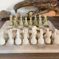 Scacchiera artigianale in marmo e onice