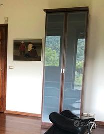 Armadio due ante legno e vetro con luce