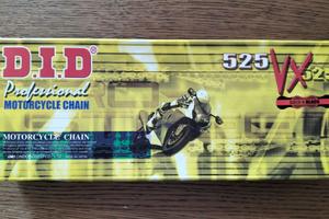 Catena moto DID 525 VX Gold & Black 110 maglie