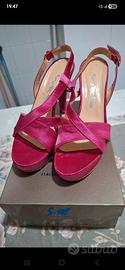 Sandali Donna raso fucsia made in Italy 40