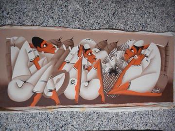 3 Dipinti etnico su tela