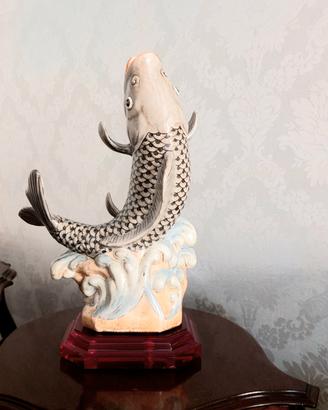 Scultura ceramica su base plexiglass RITIRO ROMA 