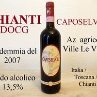 Vino CHIANTI 2007 13,5% CAPOSELVOLI VILLA LE VIGNE
