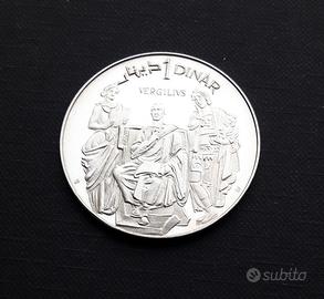 ARGENTO 1 dinaro 1969 Virgilio TUNISIA FDC PROOF
