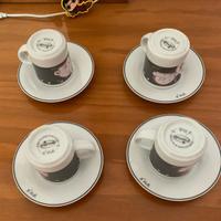 4 Tazze da Caffè in Porcellana con Piattino Nims