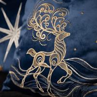 Cuscino in velluto con ricamo natalizio 