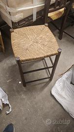 Sgabelli in legno/paglia