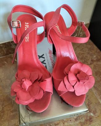 Sandali eleganti rosso corallo n 40 