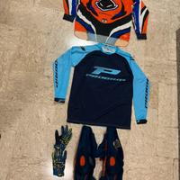 Abbigliamento motocross maglia ginocchiere guanti