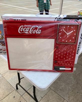 COCA COLA LAVAGNA CON OROLOGIO ANNI 70 COLLEZZIONE