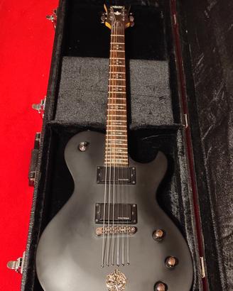 Chitarra Schecter con custodia e tracolla in pelle