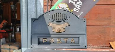 CASSETTA POSTALE BUCA LETTERE IN GHISA E OTTONE