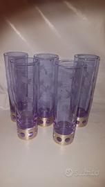 Bicchieri vintage viola base argento 800