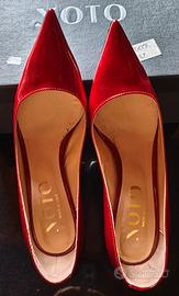 scarpe donna con tacco noto 38 vernice rosso