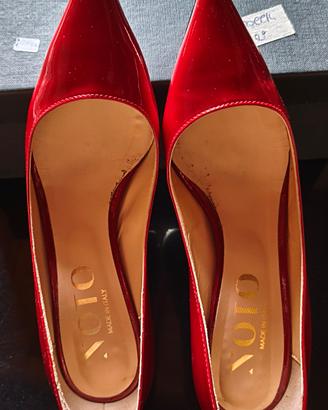 scarpe donna con tacco noto 38 vernice rosso
