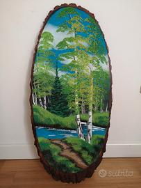 Dipinto russo su tronco d'albero